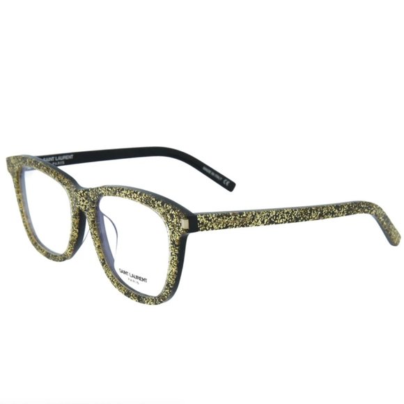 Saint Laurent Black and Gold Glitter Oval Glasses!